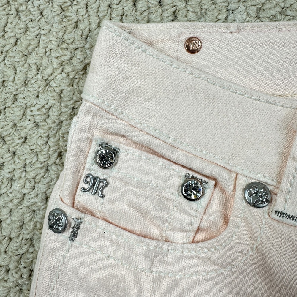Miss Me Jeans Womens 26 Bubble Gum Pink Skinny Embroidered Rhinestone Cross - Picture 11 of 16